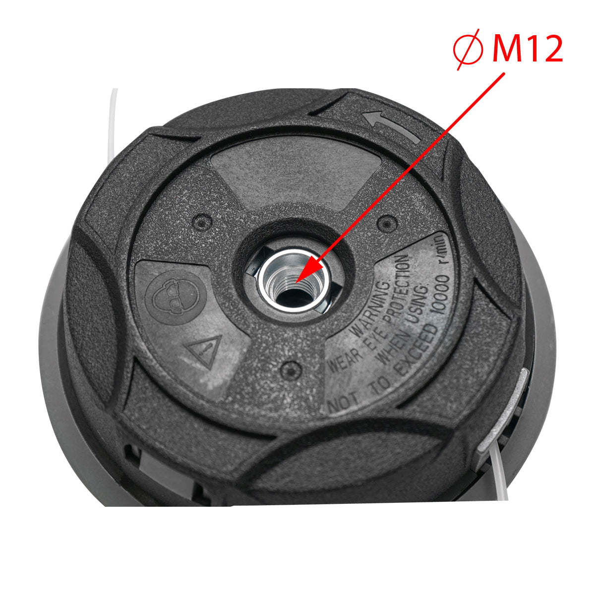 Universal drum cap for brush cutter with wire fi2.5mm and M12 x P1.25LH screw thread Breckner Germany