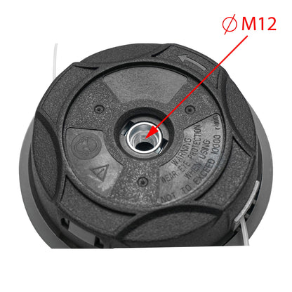Universal drum cap for brush cutter with wire fi2.5mm and M12 x P1.25LH screw thread Breckner Germany