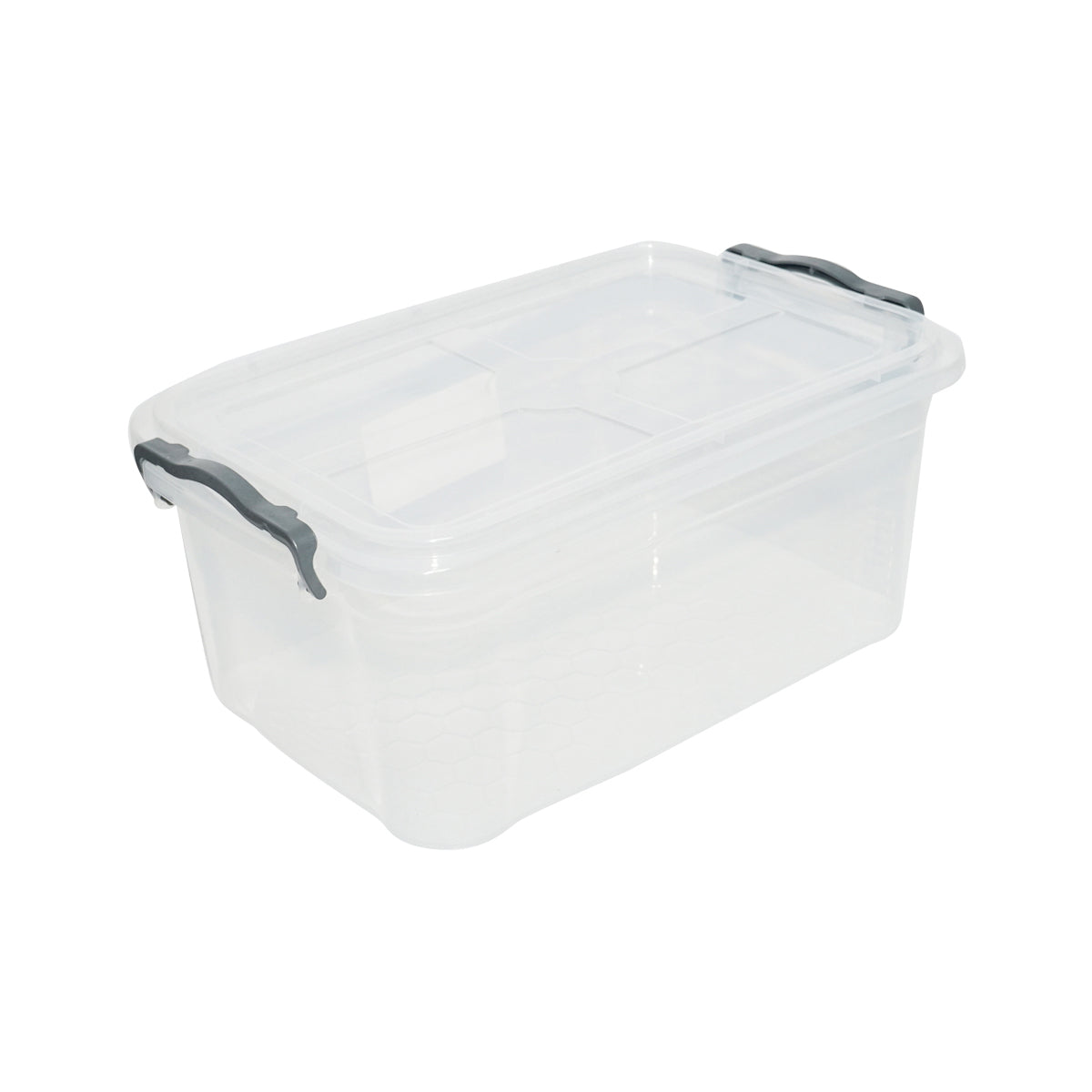 15L storage box with a plastic lid, transparent 280x430x175mm