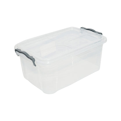 15L storage box with a plastic lid, transparent 280x430x175mm