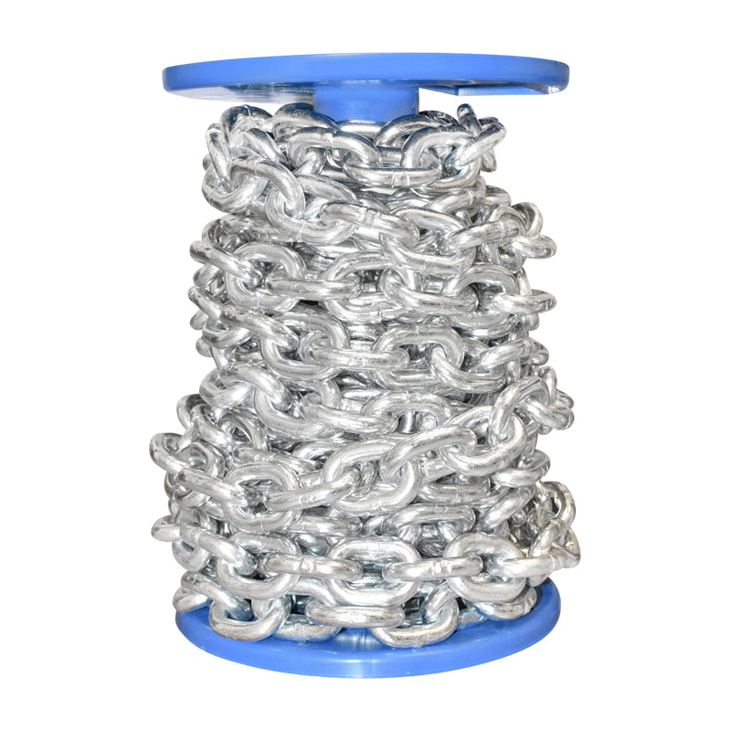 Electro-galvanized chain DIN766 fi10 10m/roll plastic drum
