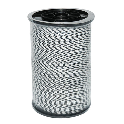 Coil of black-and-white wire 4mm 3x0.2mm SS, 500m electric fence, resistance 9 Ohm Bourget