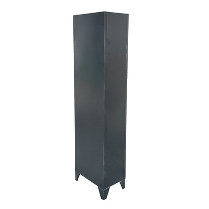 Double metal cabinet locker type with 2 secured doors 1850x380x450mm, black Breckner Germany