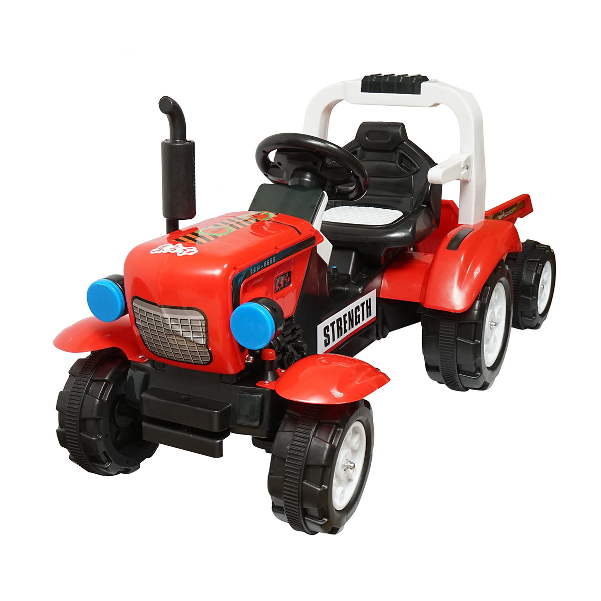 Electric tractor with trailer and battery for kids, toy for 3-6 years Hello Baby