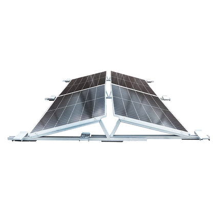 Assembly system, structure for holding 10 east-west solar panels made of galvanized steel with a triangular profile of 1700mm.