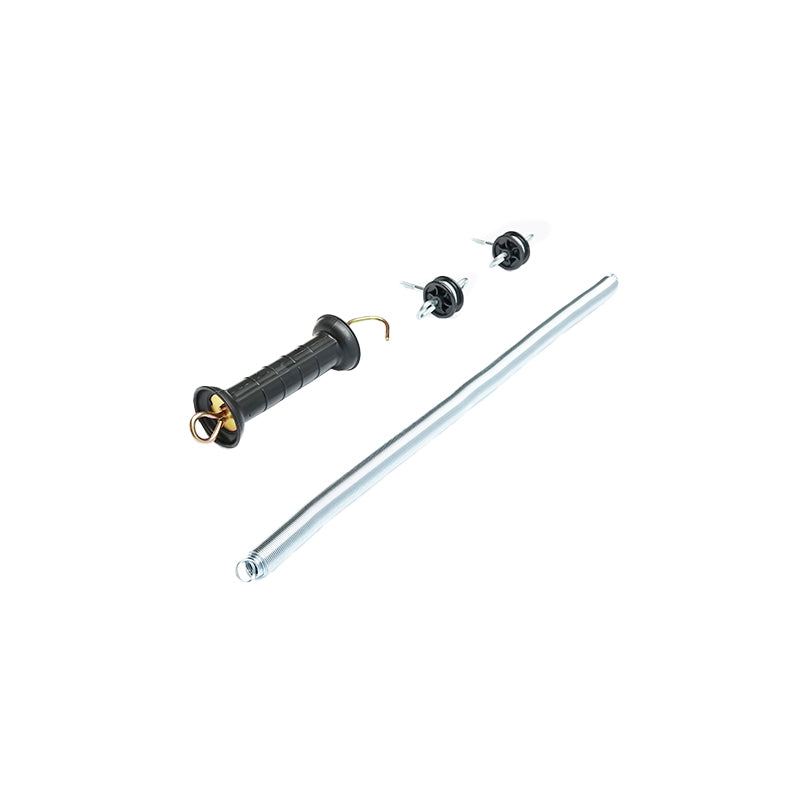 Set of gate handles with arch and double insulators for electric fence Breckner Germany