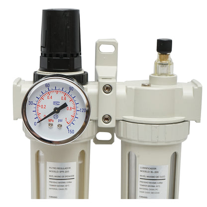 Air filter and lubricator with a maximum pressure regulator of 1 MPa, 1/2 connection