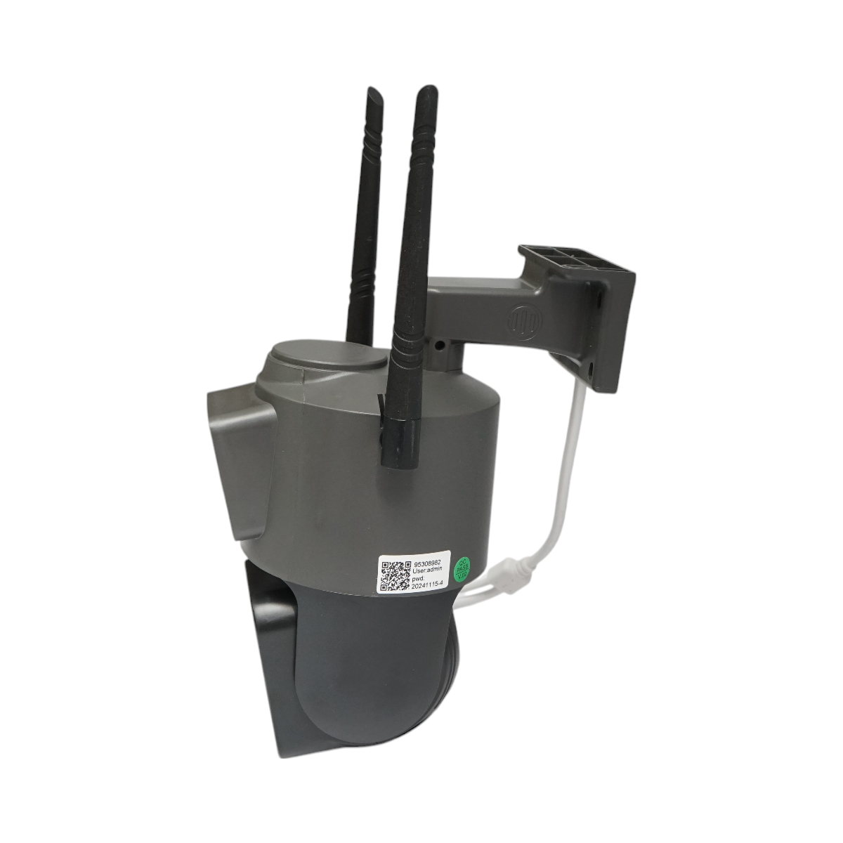Dual lens WIFI 2.4GHz surveillance camera, P2P 1080P, motion sensor, human detection, night vision, 355-degree rotating PTZ, V380 Pro application