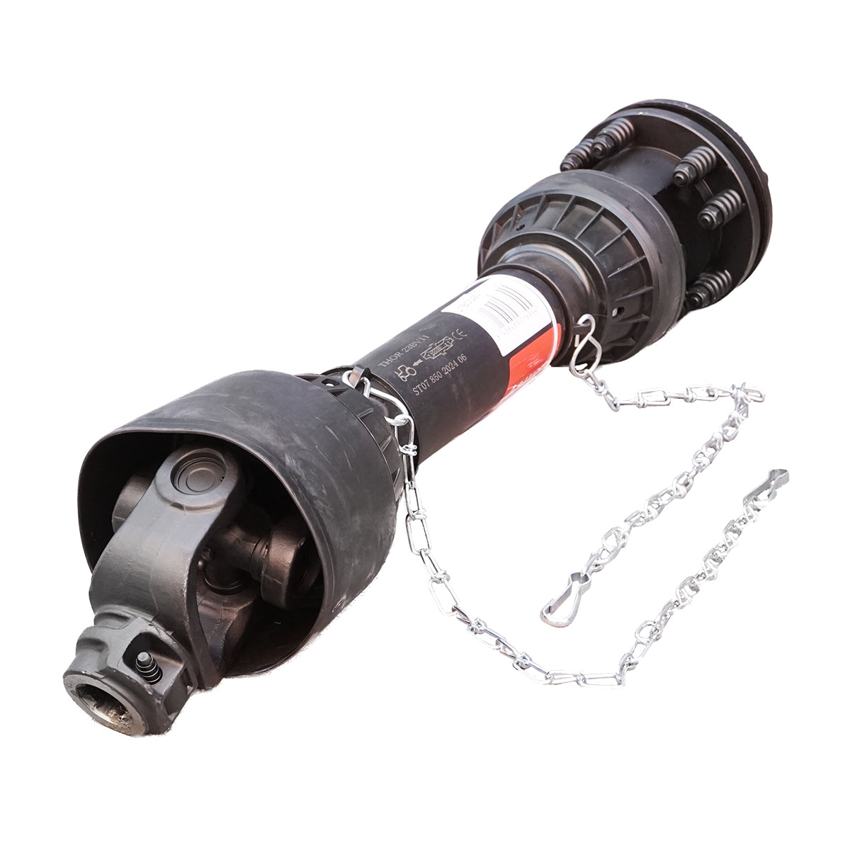 Cardan 850 mm S7 T7 with clutch composed of 2 discs cross 30.2x106.5 (star pipe) 1 3/8 Z=6 cutter