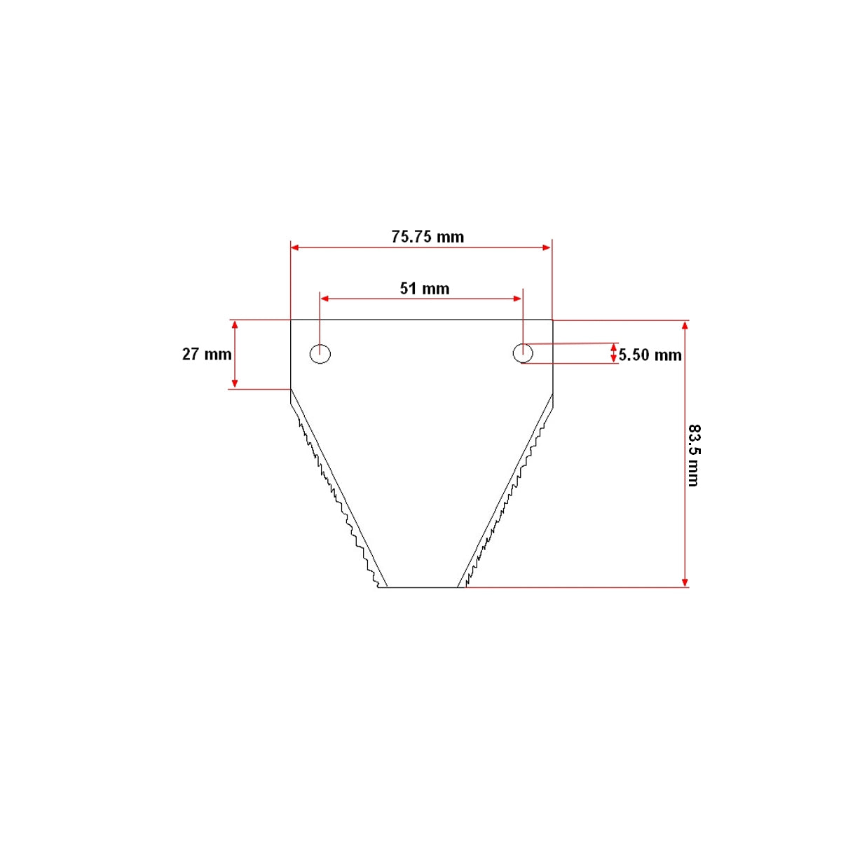 Serrated blade knife for DIN 80 C12-C14 type combination