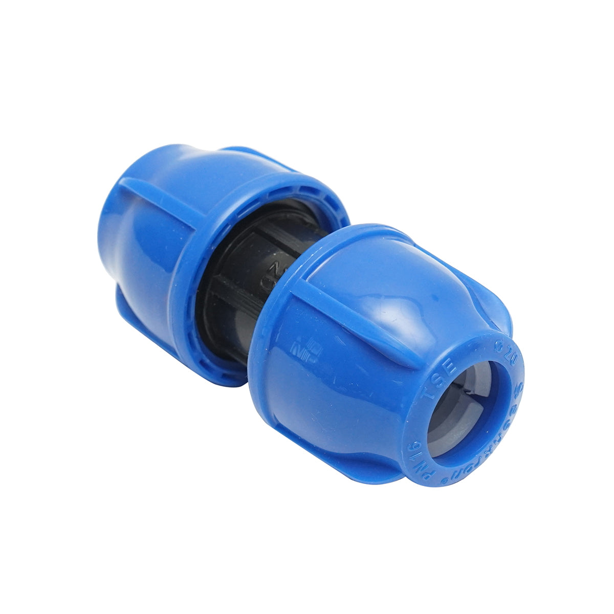 Equal compression fitting D20x20mm, PN16 for irrigation systems.