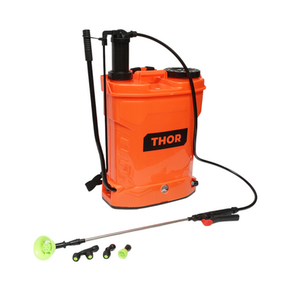 Spraying pump, Vermorel 2 in 1 manual and electric with a 16L tank, 12V/8Ah battery, 4 nozzles, flow rate 3.1 l/min THOR