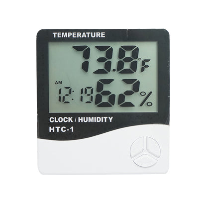 Digital thermometer with hygrometer and clock