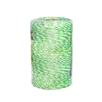 Green-white wire roll 3mm 3x0.2mm stainless steel, 1x0.25 copper 0.45 Ohm/m, 250m electric fence Breckner Germany