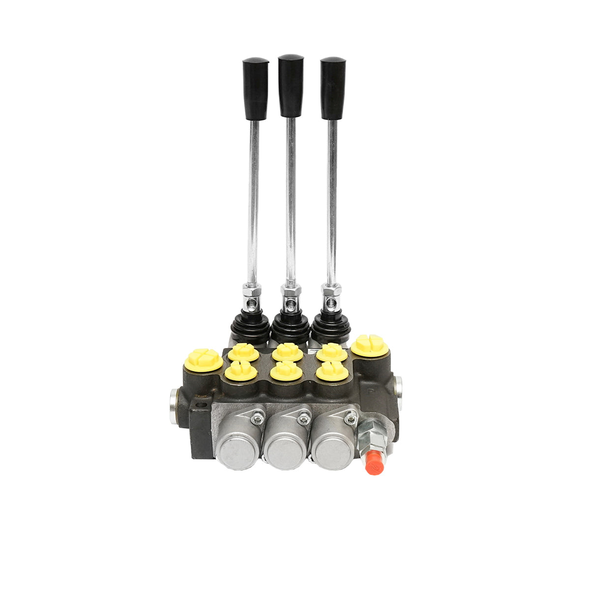 Hydraulic distributor with 3 levers, flow rate 40L/min with included lever and reduction -15 /+80 Breckner Germany