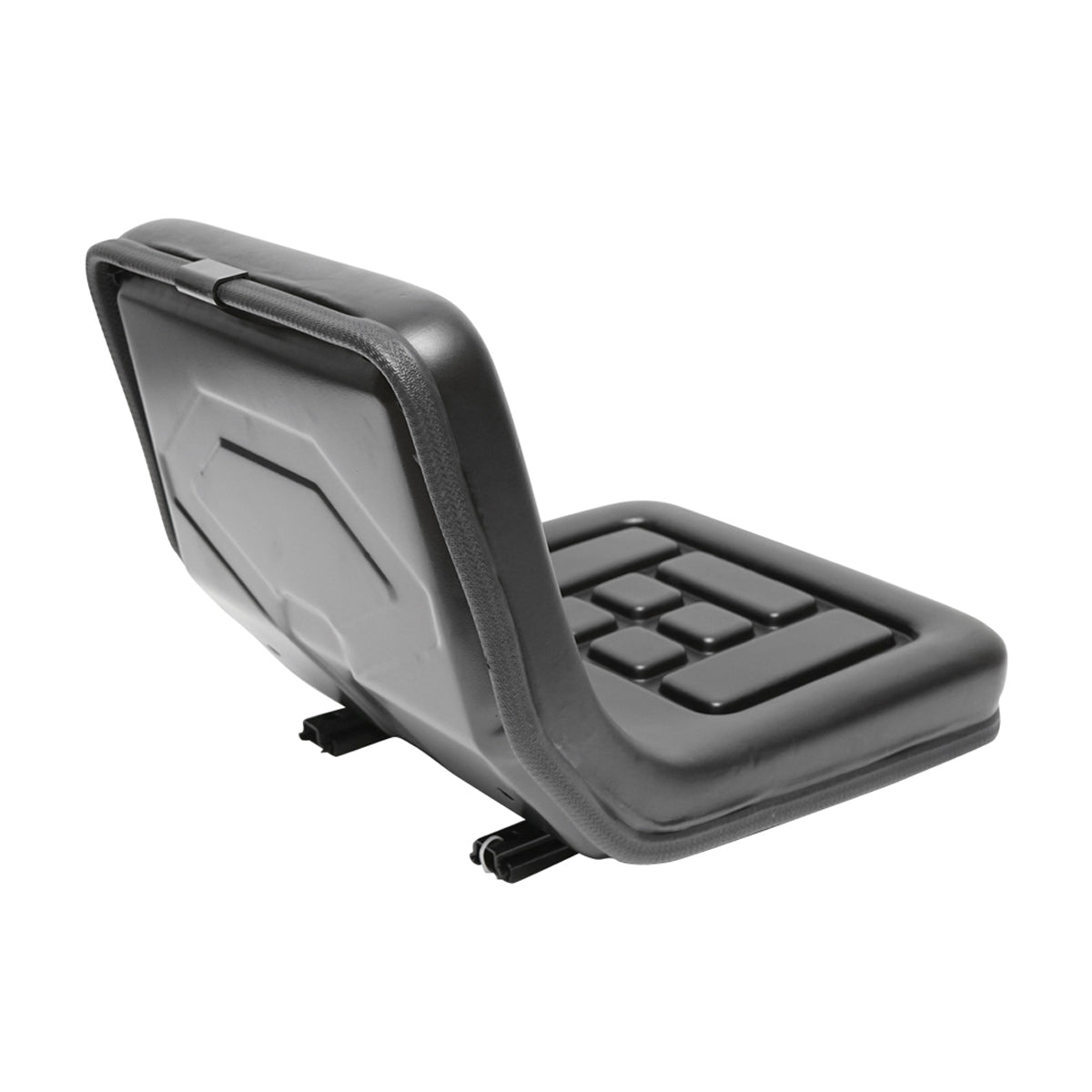 Universal chair for forklift and tractor with front-back adjustment rail
