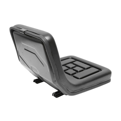 Universal chair for forklift and tractor with front-back adjustment rail