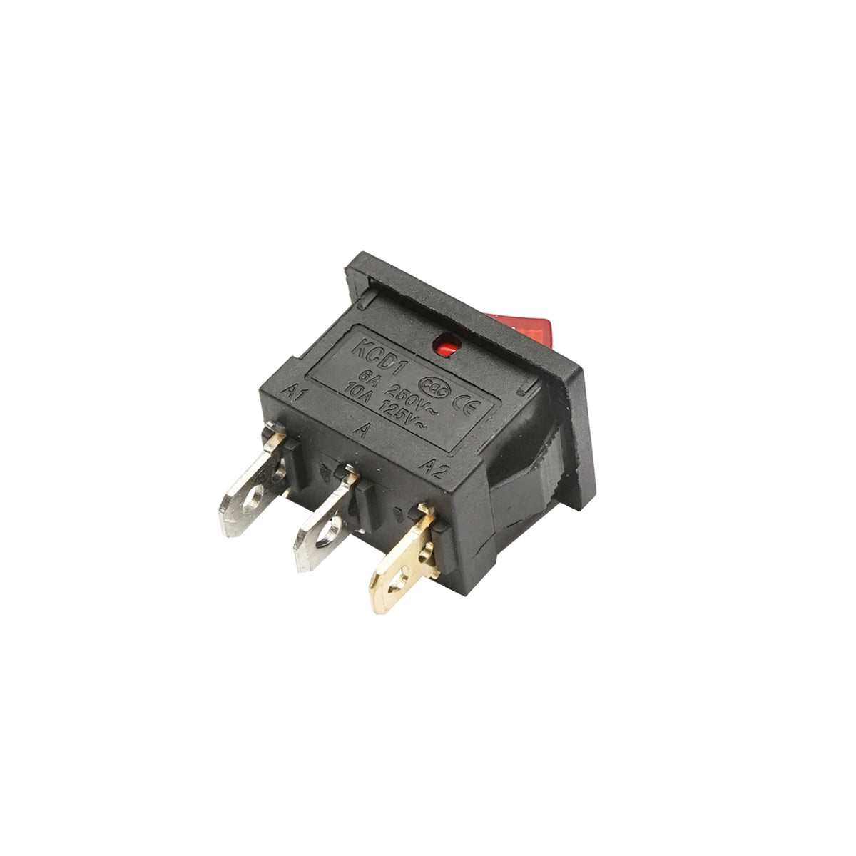 On-off switch button 125V/10A-250V/6A with 3 pins Breckner Germany