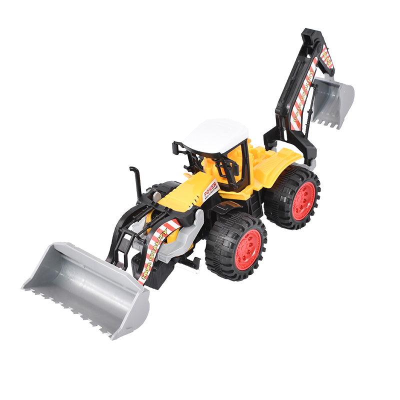 Front loader toy with backhoe arm