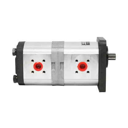 Double acting hydraulic pump on the left, flow 22+14cm3 for New Holland, Case IH OEM 47129338