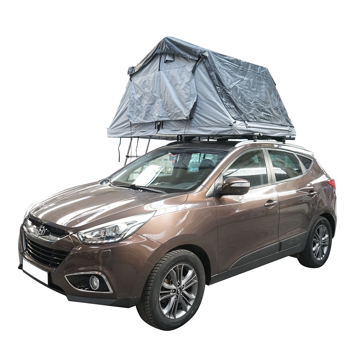 Waterproof car tent for 2 people, attachment to the ceiling with a platform and ladder