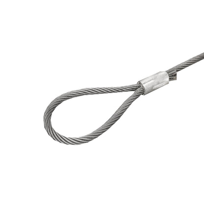 Steel cable/winch rope with a thickness of 16mm and a length of 1m with rings for towing or lifting