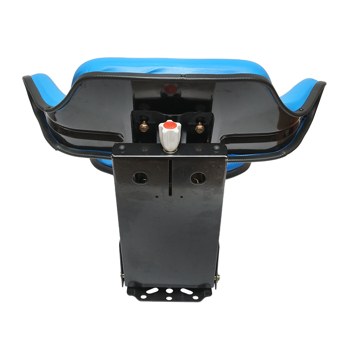 Blue tractor seat with triple adjustment and damper for UTB U-445 and U-650