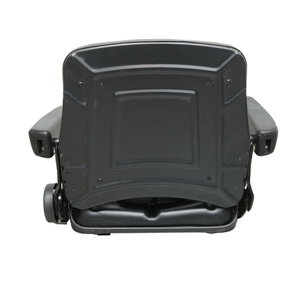 Universal seat with seat belt and armrests for agricultural or industrial machinery