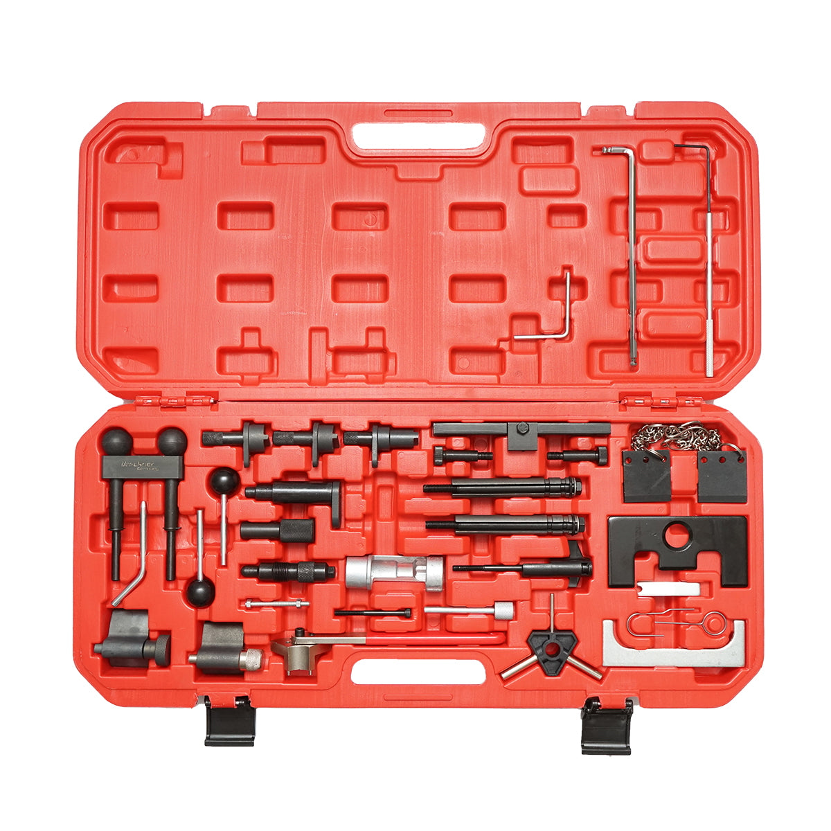 VW, Audi, Seat, Skoda timing belt locking and fixing tool kit for gasoline and diesel, 34 pieces, Breckner Germany