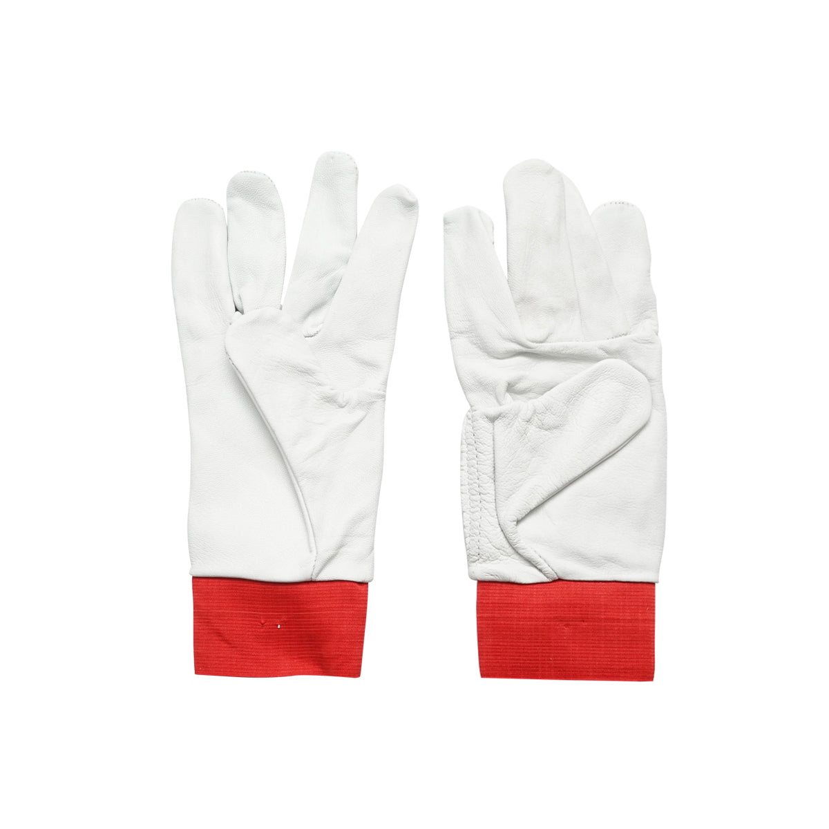 White-red goat leather work gloves size 11