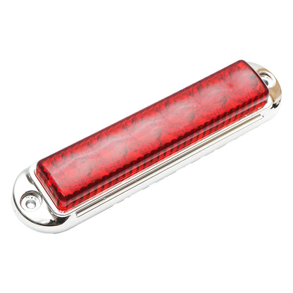 Side marker LED lamp 12-24V, red 155x37mm, chrome frame Breckner Germany