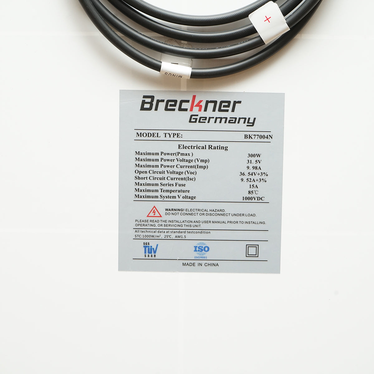 300W Monocrystalline Solar Panel 1645x880x35mm Breckner Germany
