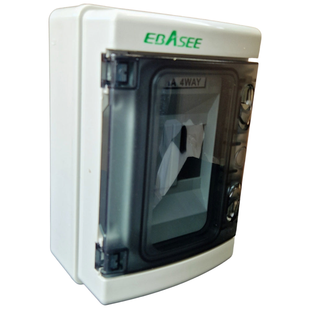 Applied fuse box 1 row, 4 modules, IP65, 210x140x100mm Ebasee