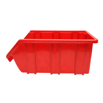 Red plastic storage box 175x317x148mm