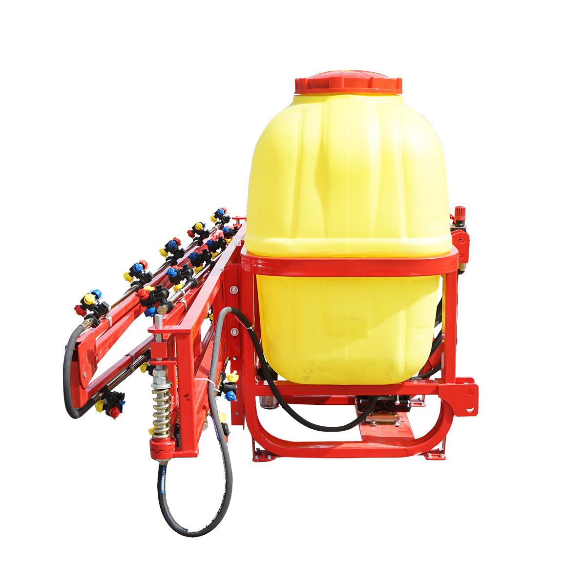 Herbicide sprayer with a 600L tank and 12m boom, with 25 triple nozzles