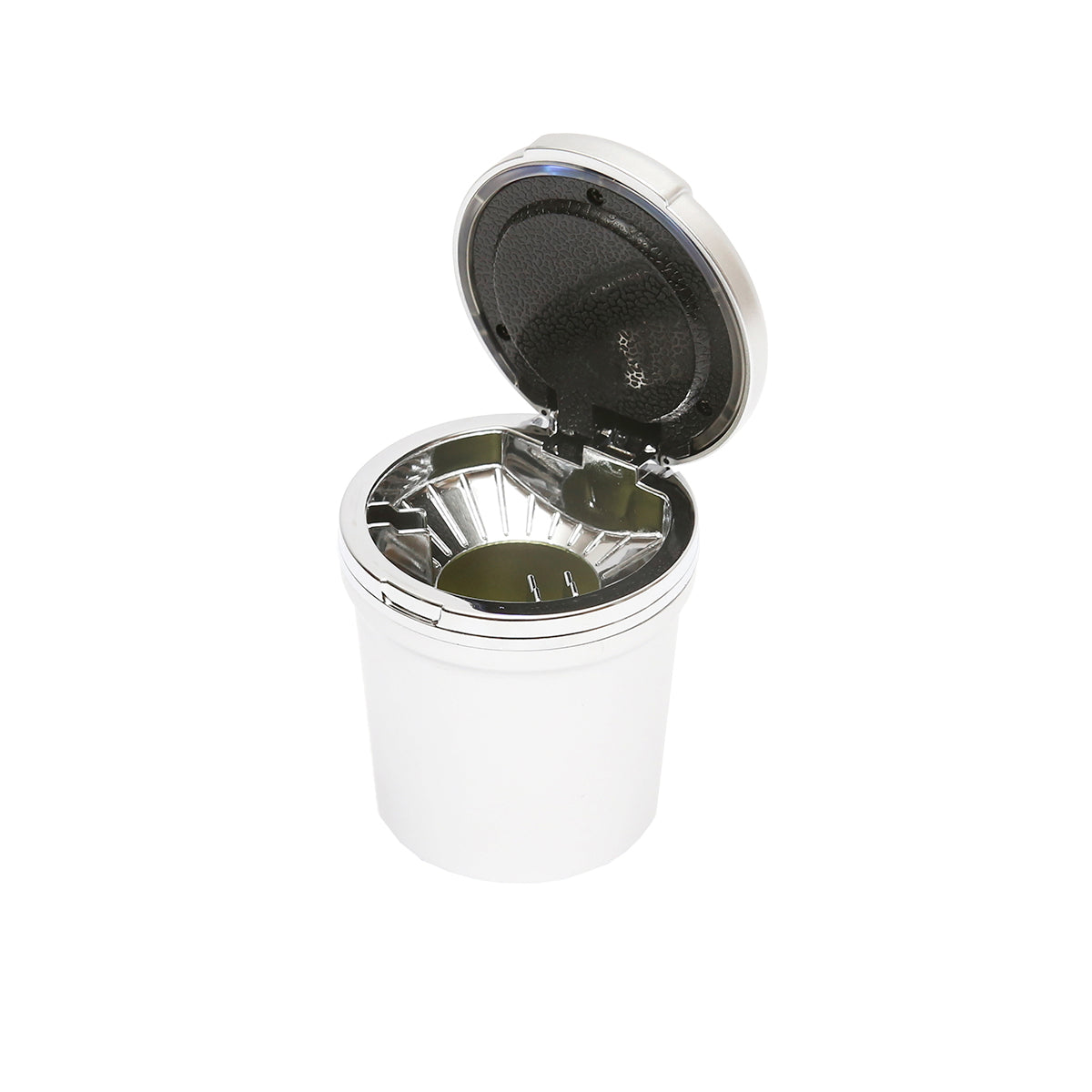 Universal silver car ashtray with multicolor LED light