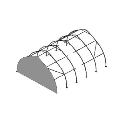 Industrial hall with a width of 6.1m, length of 9.15m, and height of 3.66m made of PVC.