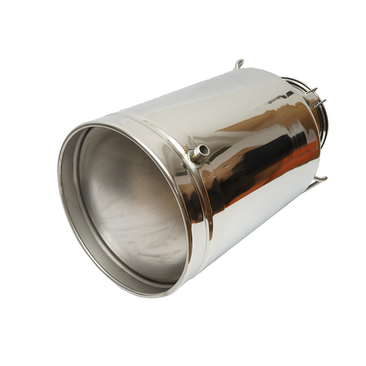 Stainless steel milk container with lid 40L with tap milking machine for cows Breckner Germany