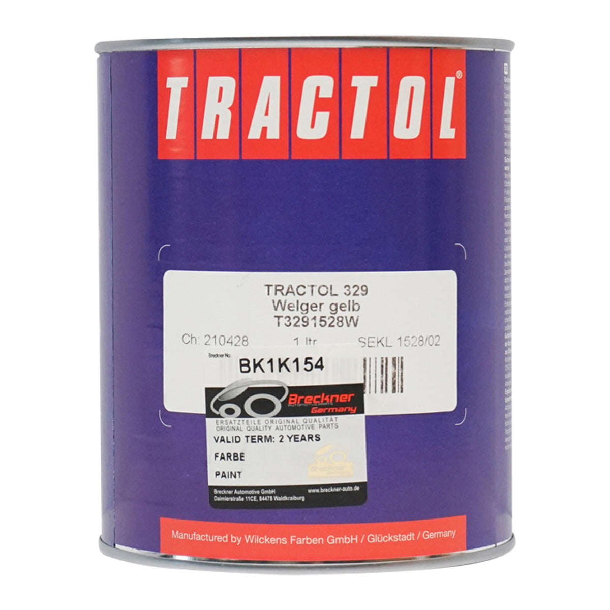 Yellow Welger type automotive paint 1L Tractol