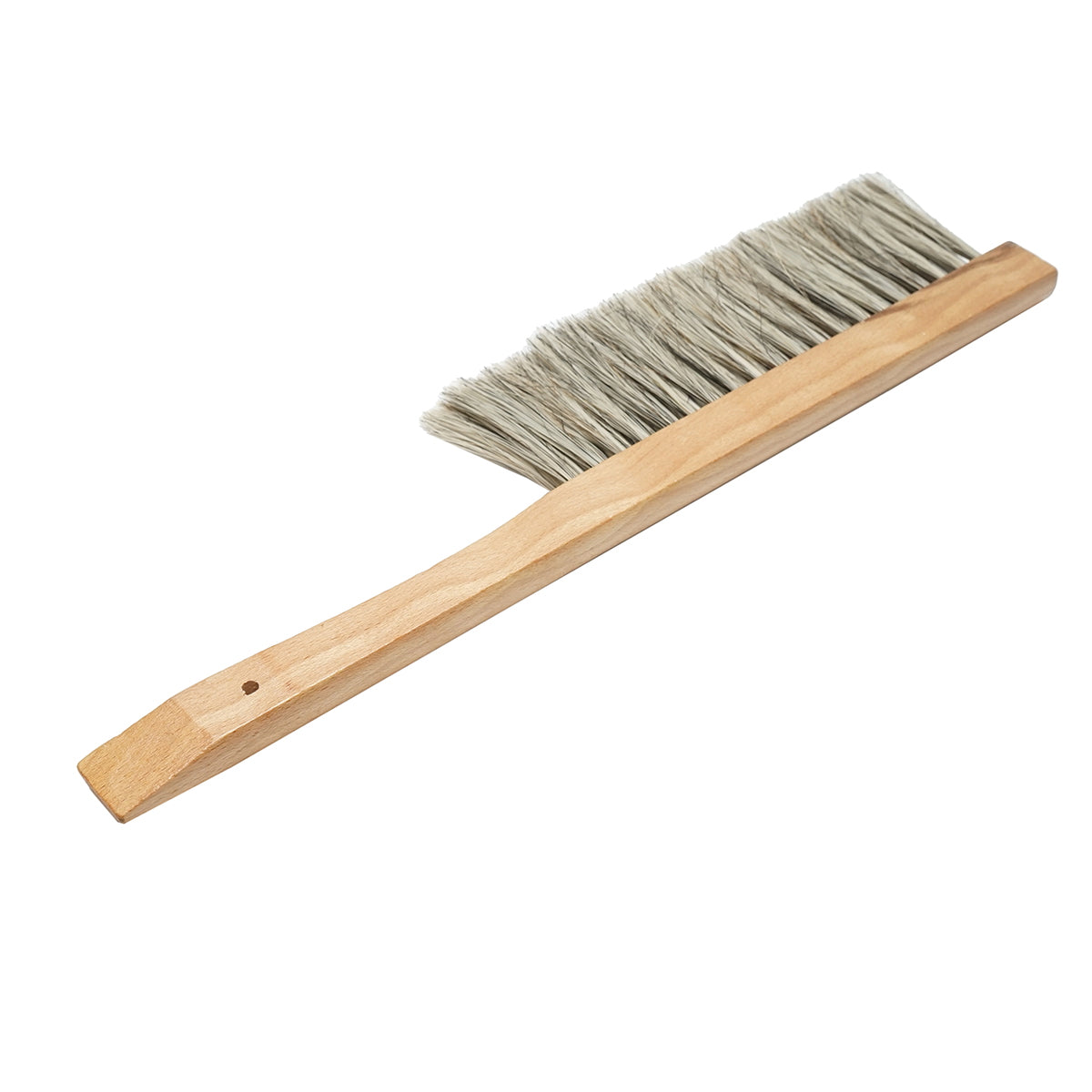 Bee brush triple row made of horsetail with wooden handle