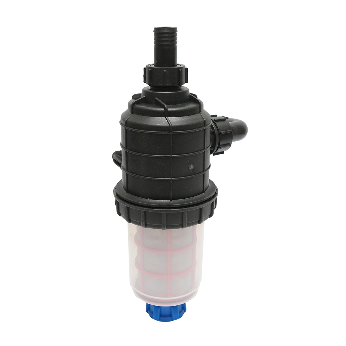 Transparent herbicide filter with 2 screens and self-cleaning valve, connection 32mm