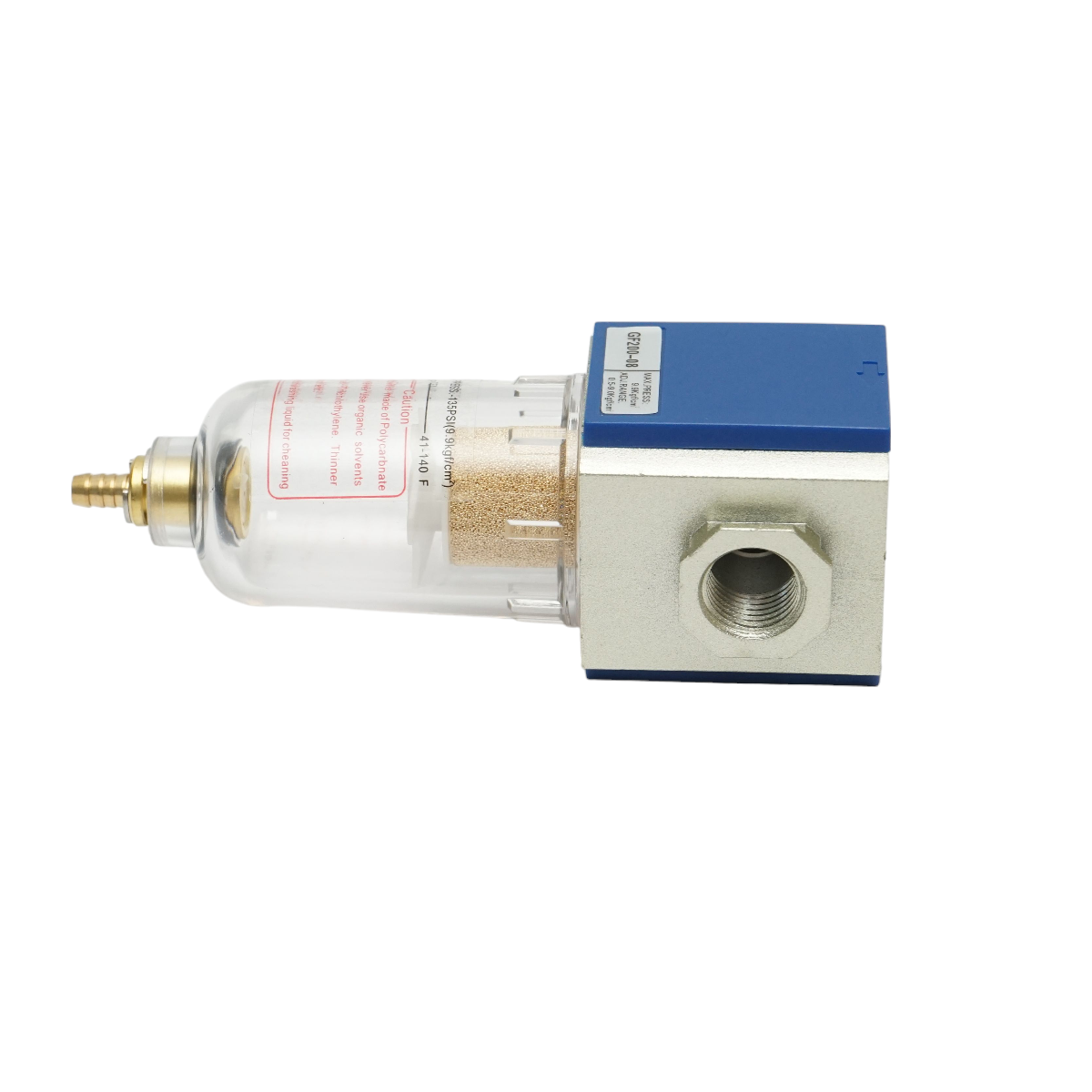 Drain filter for the complete solenoid valve box