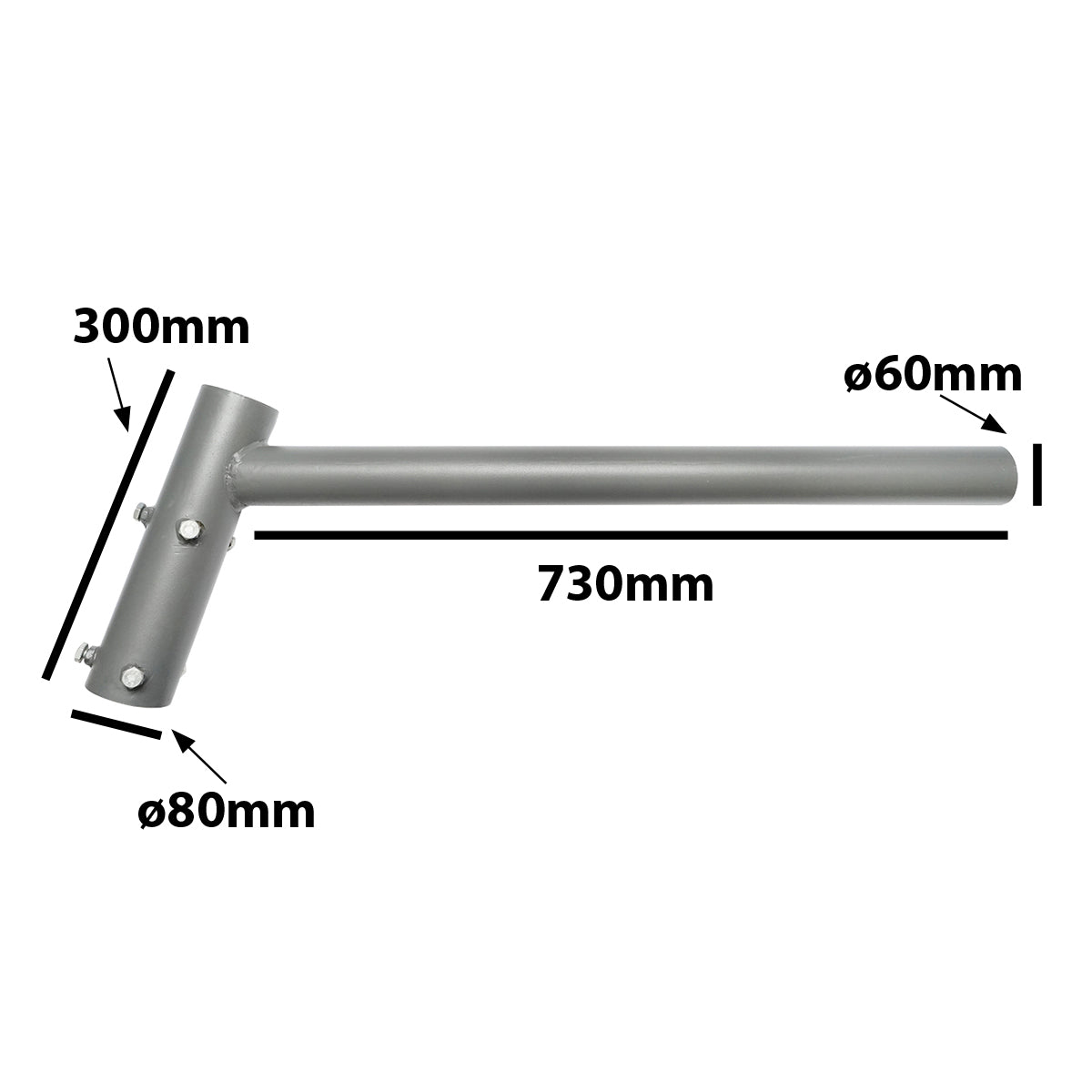 4M octagonal pole with horizontal arm for street lighting