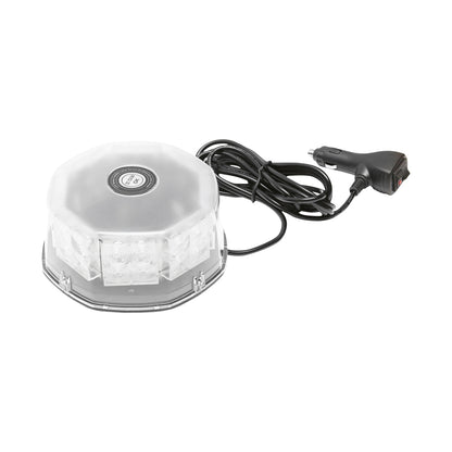 Round warning lamp, beacon with 32 SMD LED zones, yellow light, magnetic mounting, ON/OFF switch with light indicator, 12V/24V Breckner Germany