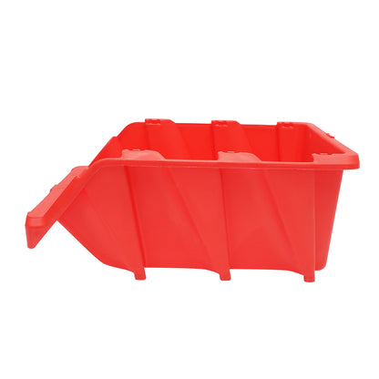 Red plastic storage box 420x265x175mm