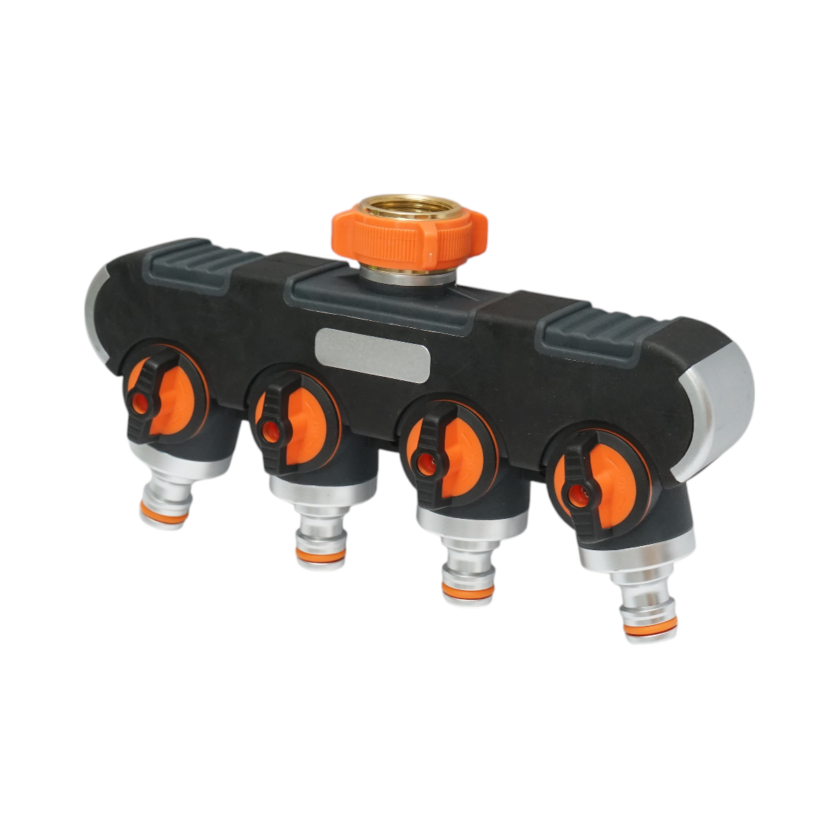 Distributor 4 way with taps, connectors 1/2 and tap adapter 1/2-3/4 garden hose