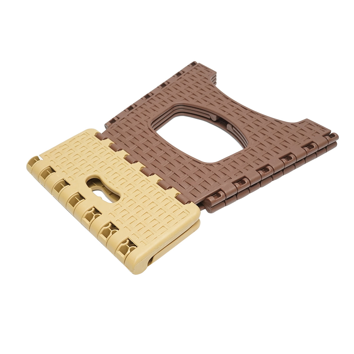 Cream-brown folding plastic chair 286x325x270mm