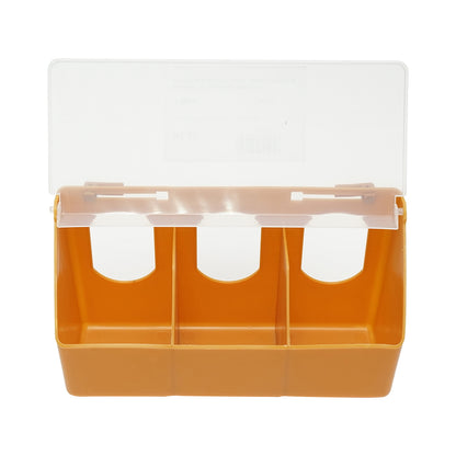 Foldable plastic pigeon feeder, 3 compartments 25x9x14cm