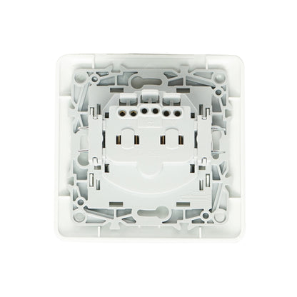 White plain Schuko socket with grounding ST 220V - 250V, 16A recessed