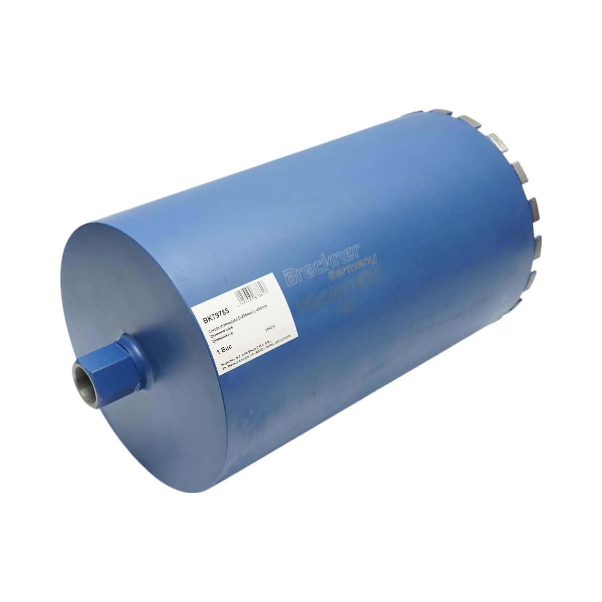 Diamond core drill 250x450mm with 1-1/4 UNC internal thread, wet drilling for concrete, brick Breckner Germany